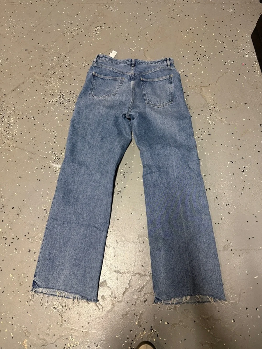 Zara Light Blue Distressed Wide-Leg Jeans - Picture 3 of 3